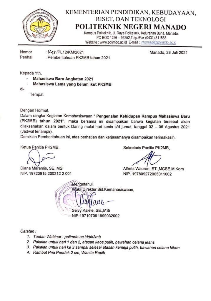 PK2MB  Politeknik Negeri Manado